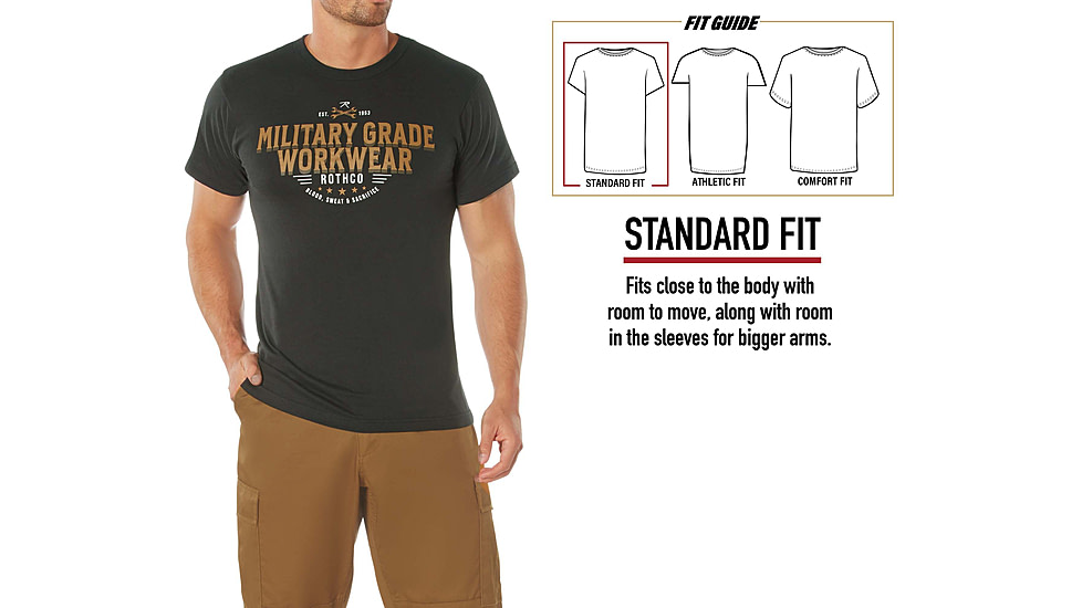 Rothco Military Grade Workwear Graphic T-Shirt, Black, 3XL, 11342-Black-3XL