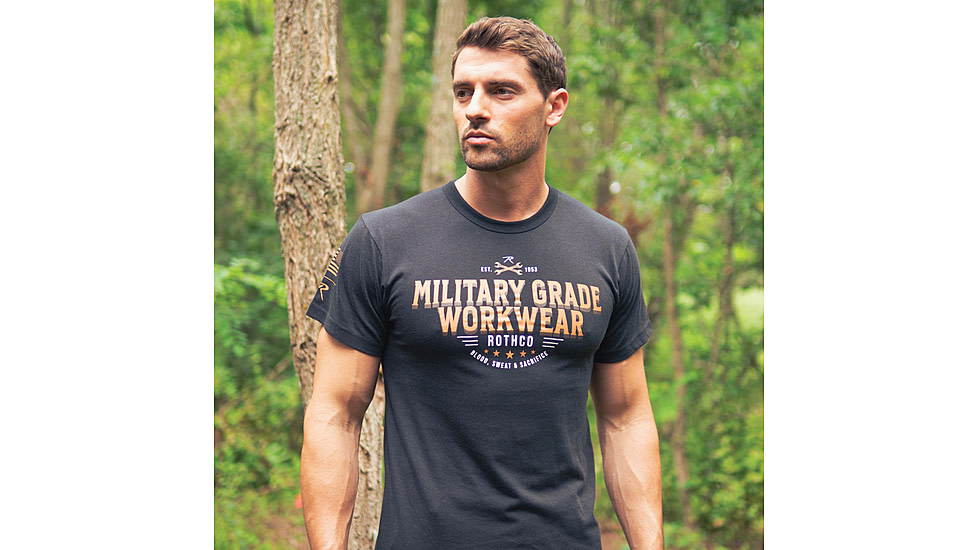 Rothco Military Grade Workwear Graphic T-Shirt, Black, 3XL, 11342-Black-3XL