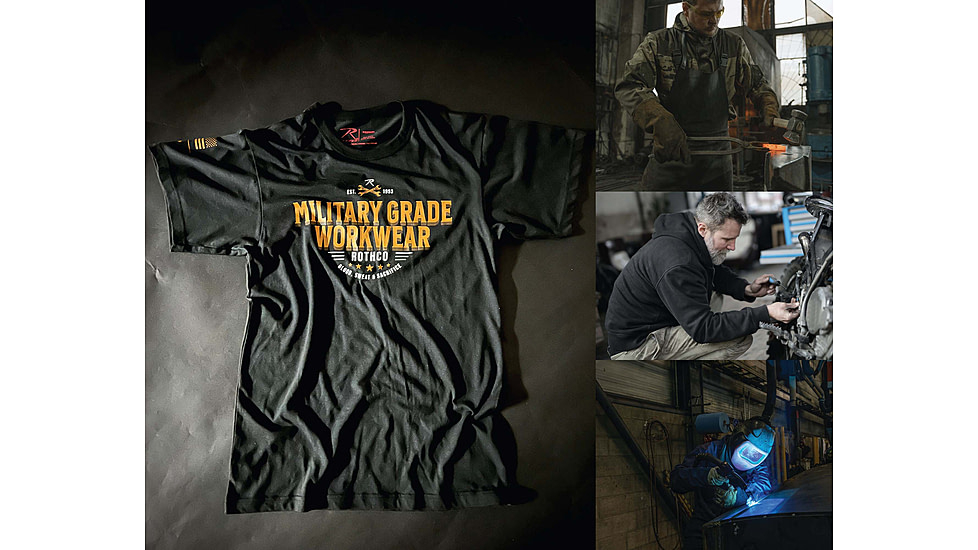 Rothco Military Grade Workwear Graphic T-Shirt - Mens, Black, 3XL, 11342-Black-3XL