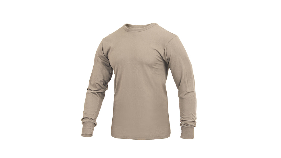 Rothco Moisture Wicking Long Sleeve T-Shirt, Desert Sand, Extra Large, 43880-DesertSand-XL