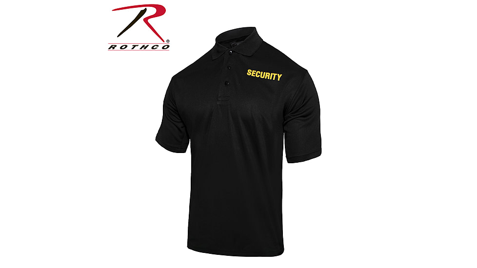 Rothco Moisture Wicking Public Safety Polo Shirt, XL, Black W/ Gold Lettering, 2316-BlackWGoldLettering-XL
