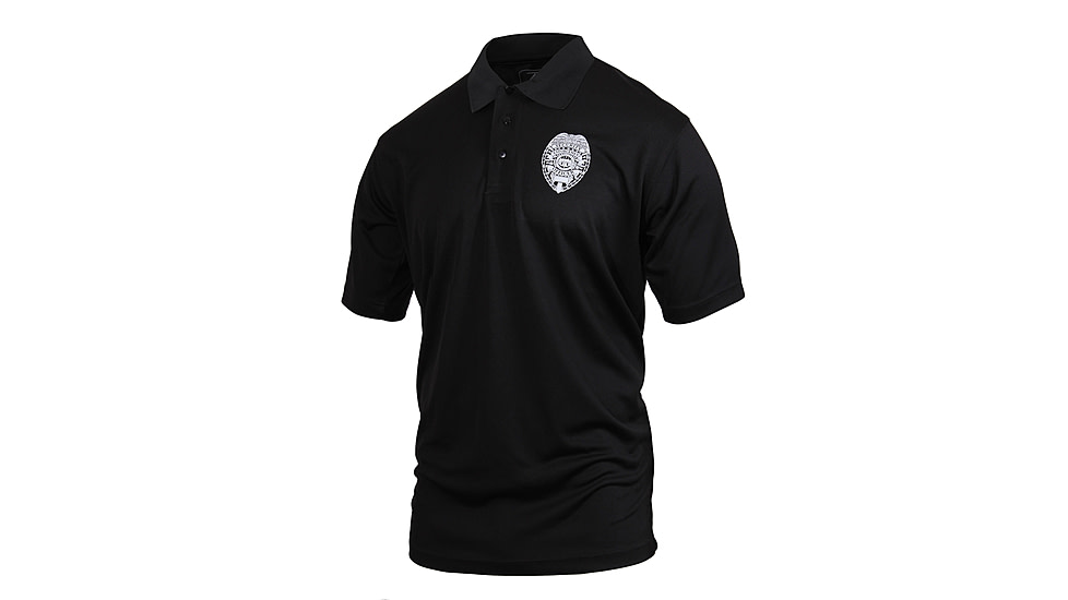 Rothco Moisture Wicking Security Polo Shirt With Badge, Small, 3627-S