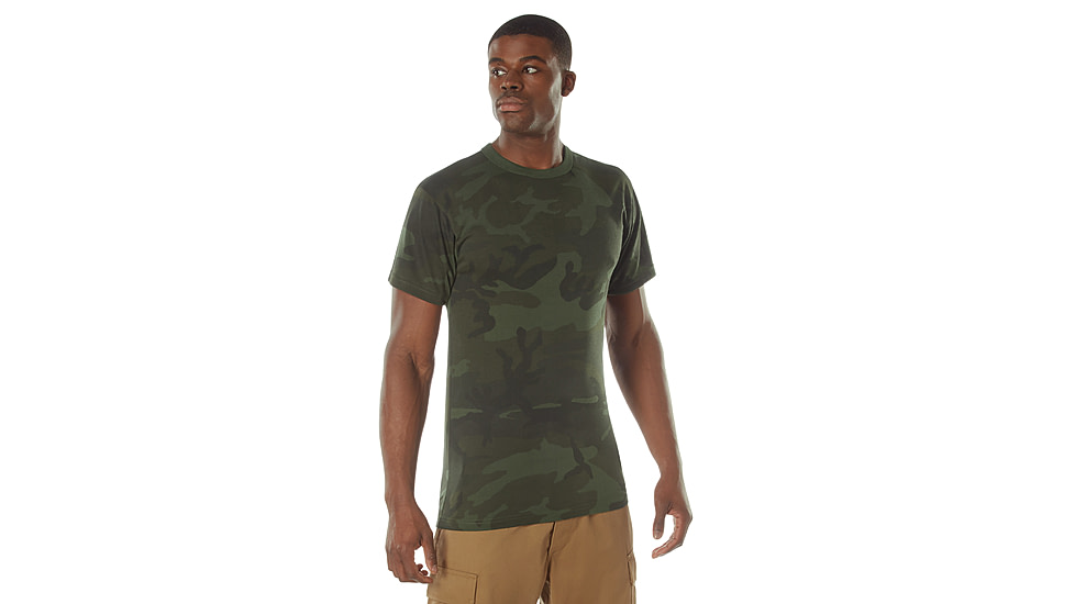Rothco Moisture Wicking T-Shirts - Men's, Midnight Woodland Camo, Small, 12325-MidnightWoodlandCamo-S