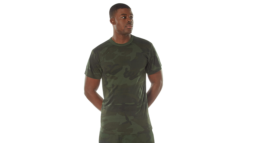 Rothco Moisture Wicking T-Shirts - Mens, S, Camo, 12325-MidnightWoodlandCamo-S
