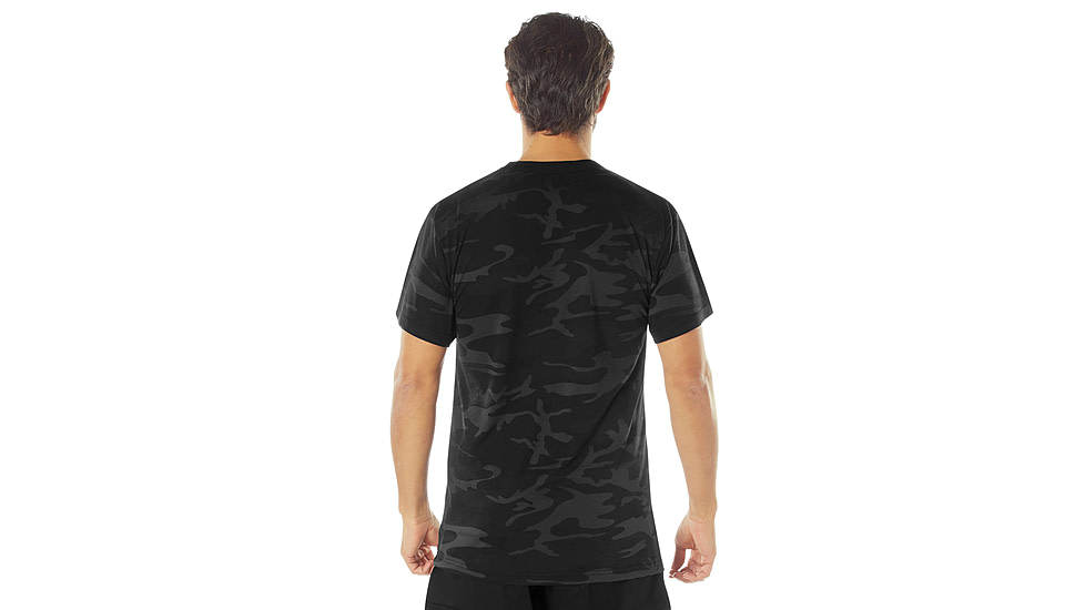 Rothco Moisture Wicking T-Shirts - Mens, XL, Midnight Black Camo, 12320-MidnightBlackCamo-XL