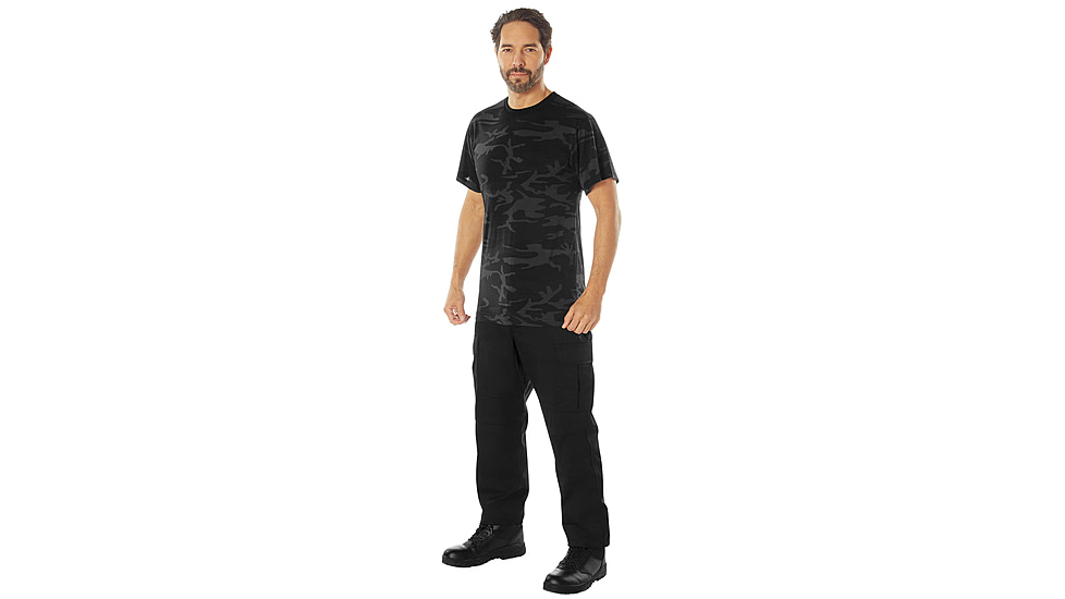 Rothco Moisture Wicking T-Shirts - Mens, XL, Midnight Black Camo, 12320-MidnightBlackCamo-XL