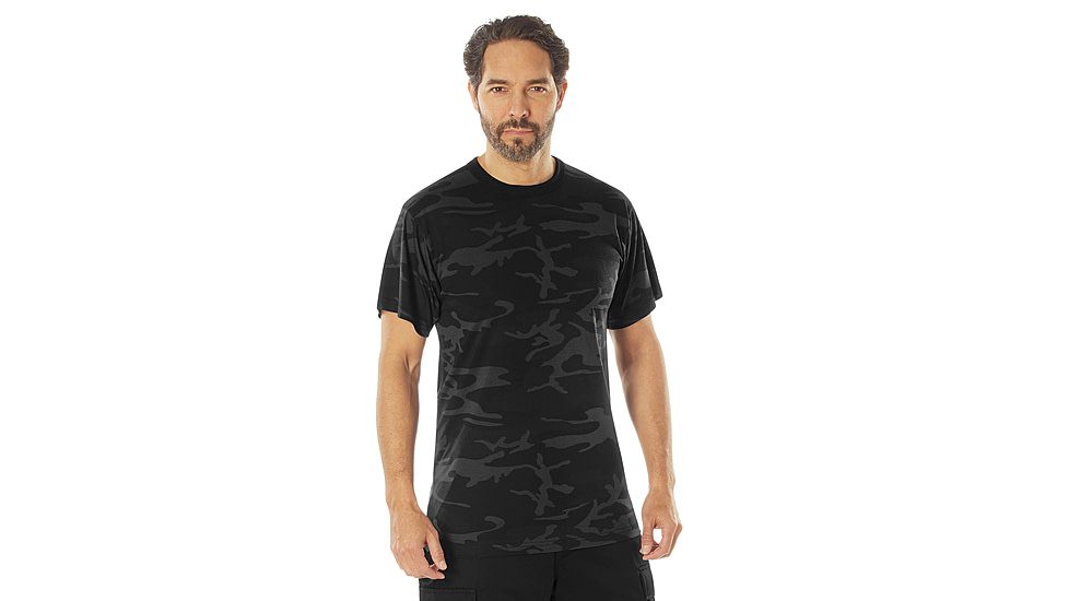 Rothco Moisture Wicking T-Shirts - Mens, XL, Midnight Black Camo, 12320-MidnightBlackCamo-XL