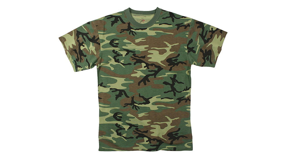 Rothco Moisture Wicking T-Shirts - Mens, Woodland Camo, Medium, 95025-WoodlandCamo-M