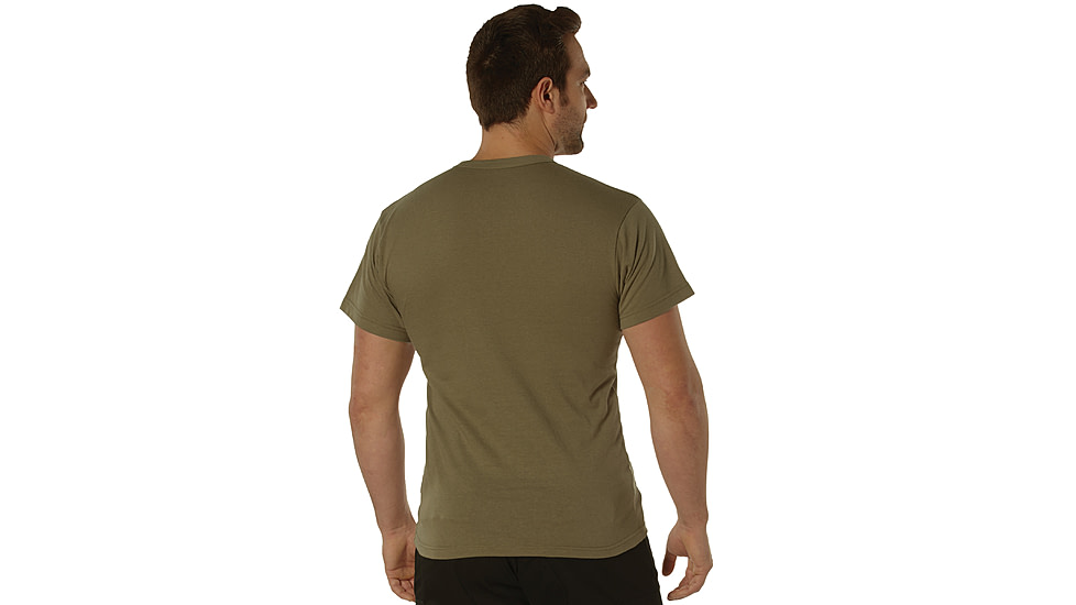 Rothco Pocket T-Shirt Collection Available In Cotton/Poly and Moisture Wicking Poly, AR 670-1 Coyote Brown, Small, Cotton/Polyester, 36910-AR670-1CoyoteBrown-CottonPolyester-S