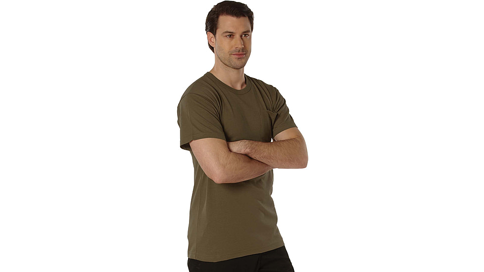 Rothco Pocket Cotton/Poly T-Shirt - Mens, Brown, Small, 36920-Brown-CottonPolyester-S