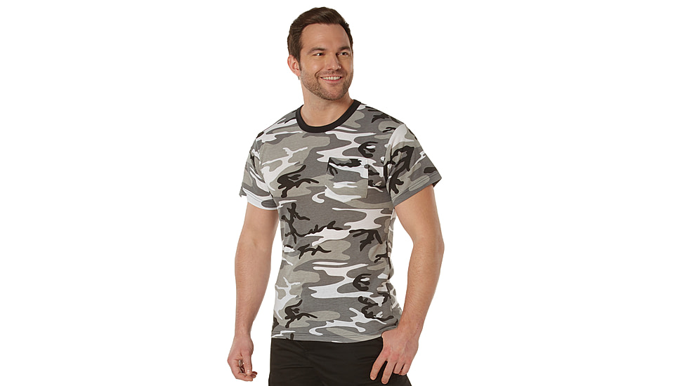 Rothco Pocket Cotton/Poly T-Shirt - Mens, City Camo, Extra Large, 36940-CityCamo-CottonPolyester-XL