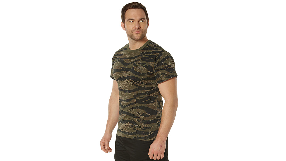 Rothco Pocket Cotton/Poly T-Shirt - Mens, Tiger Stripe Camo, Medium, 36950-TigerStripeCamo-CP-M