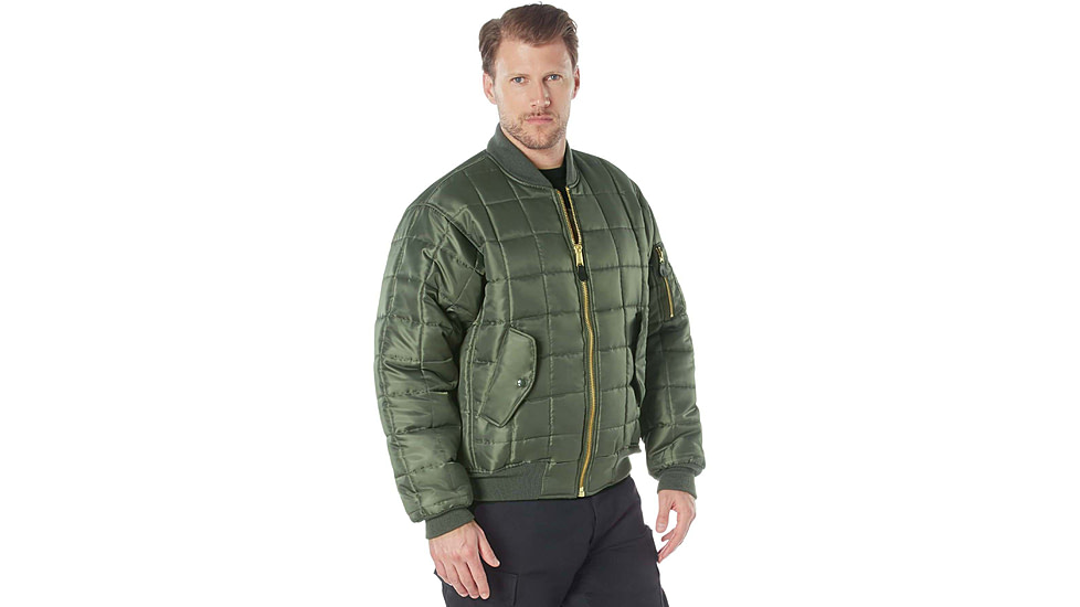 Rothco Quilted MA-1 Flight Jacket, Sage Green, S, 73550-SageGreen-S