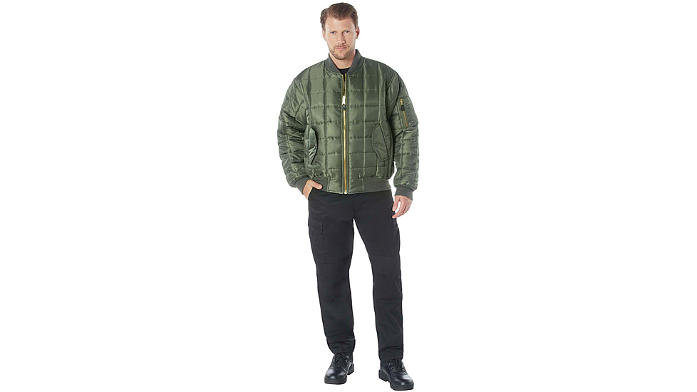 Rothco Quilted MA-1 Flight Jacket, Sage Green, S, 73550-SageGreen-S