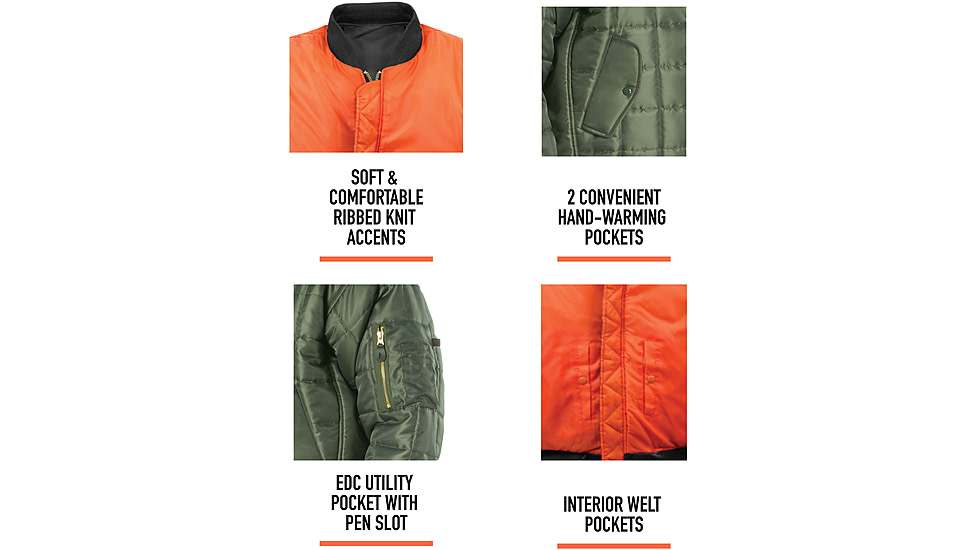 Rothco Quilted MA-1 Flight Jacket, Sage Green, S, 73550-SageGreen-S