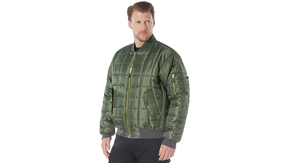 Rothco Quilted MA-1 Flight Jacket, Sage Green, S, 73550-SageGreen-S