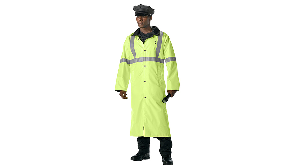 Rothco Reversible Reflective Rain Parka, Safety Green, 2XL, 3901-SafetyGreen-2XL