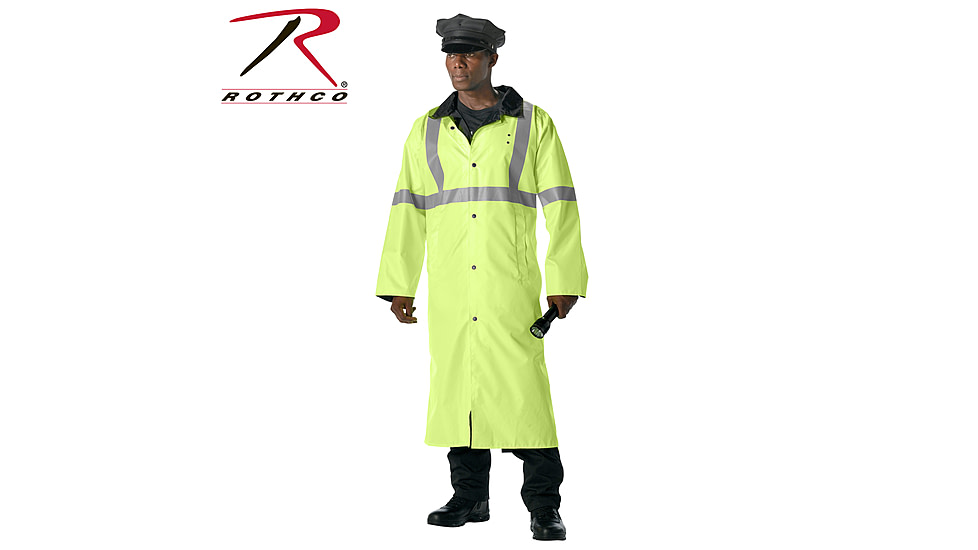 Rothco Reversible Reflective Rain Parka, Safety Green, 2XL, 3901-SafetyGreen-2XL