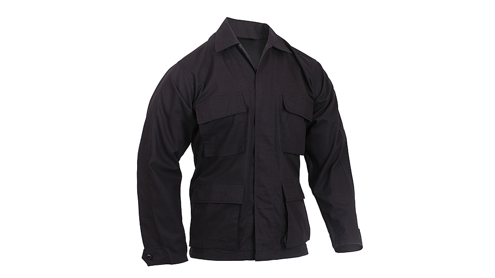 Rothco Rip-Stop B.D.U. Shirt, Black, XL, 5920-Black-XL