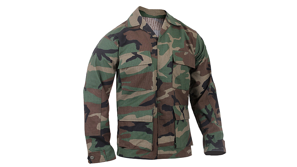 Rothco Rip-Stop B.D.U. Shirt, Woodland Camo, XL, 5944-WoodlandCamo-XL