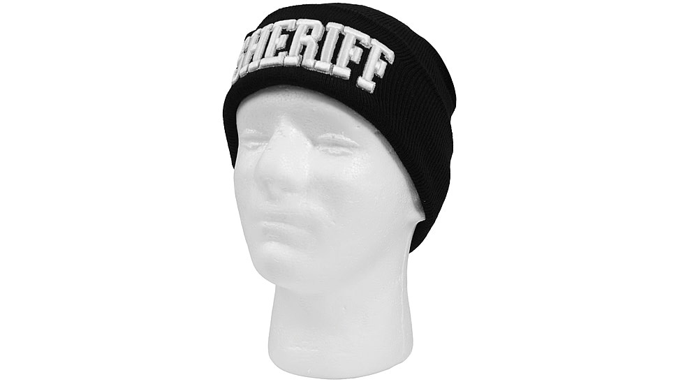 Rothco Deluxe Public Safety Embroidered Watch Cap, Sheriff, Black/White, 54770-BlackWhite-Sheriff