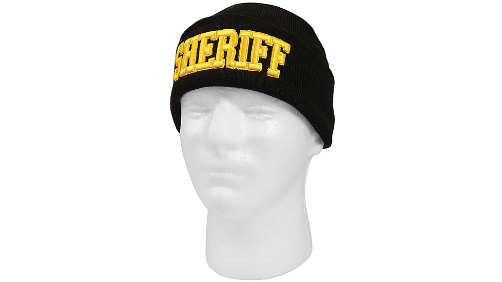 Rothco Deluxe Public Safety Embroidered Watch Cap, Sheriff, Black/Gold, 54771-BlackGold-Sheriff