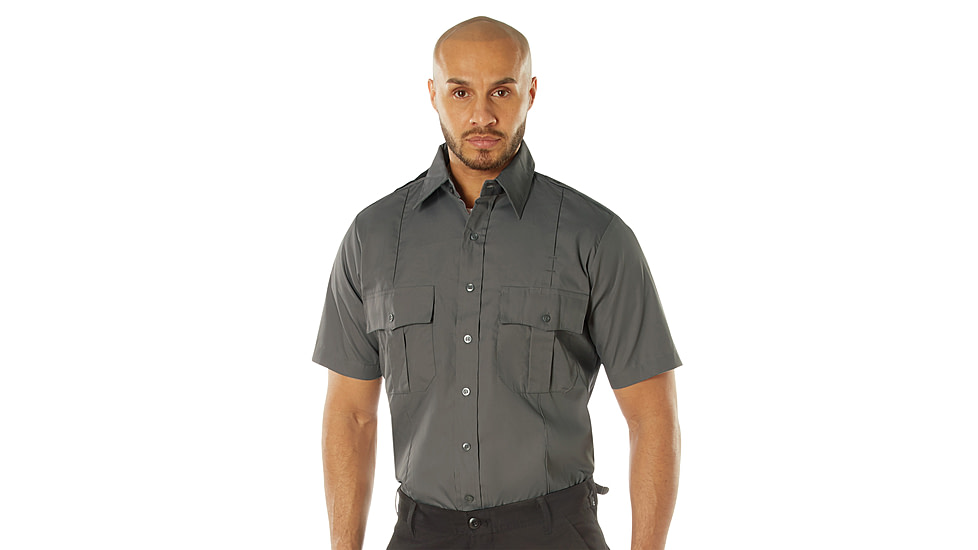 Rothco Short Sleeve Uniform Shirt - Mens, Dark Grey, Medium, 30055-DarkGrey-M