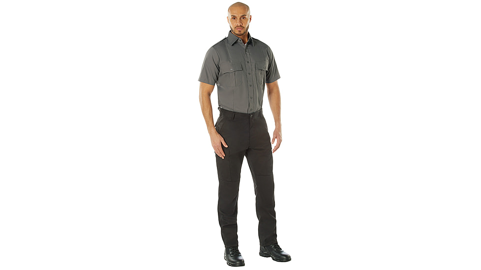 Rothco Short Sleeve Uniform Shirt - Mens, Dark Grey, Medium, 30055-DarkGrey-M
