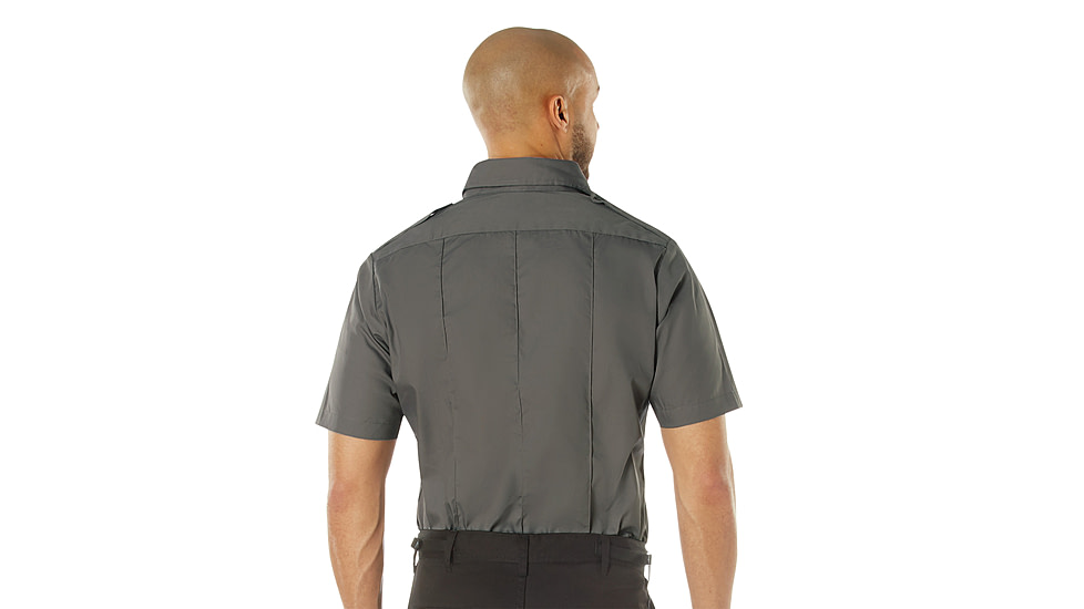Rothco Short Sleeve Uniform Shirt - Mens, Dark Grey, Medium, 30055-DarkGrey-M