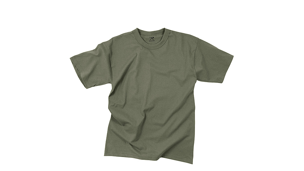 Rothco Solid Color 100% Cotton T-Shirt, Foliage Green, Small, 6370-FoliageGreen-S