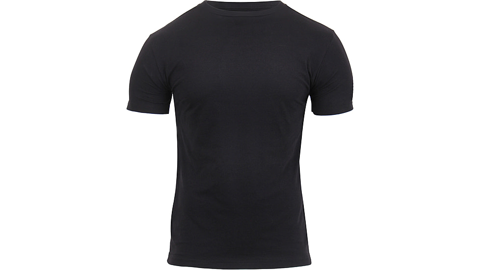 Rothco Solid Color Military T-Shirt, Mens, Athletic Fit, Black, Large, 1713-133