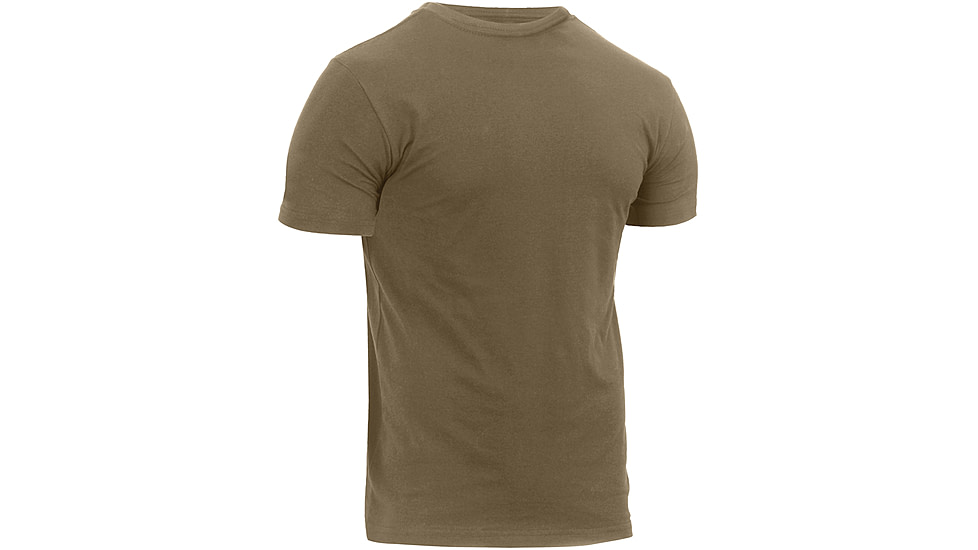 Rothco Solid Color Military T-Shirt, Mens, Athletic Fit, Coyote Brown, Medium, 1747-471