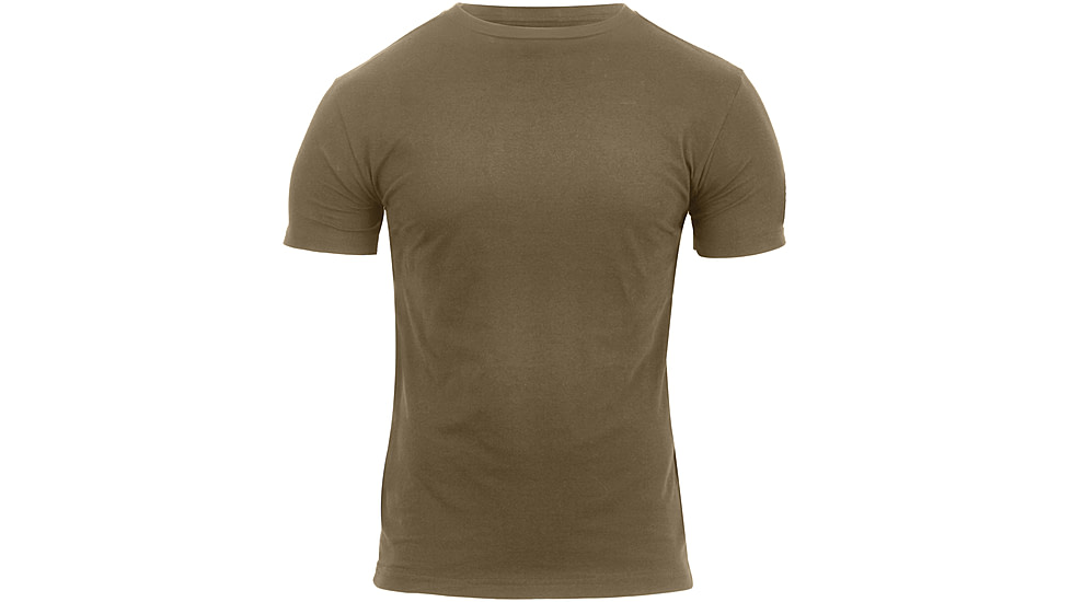 Rothco Solid Color Military T-Shirt, Mens, Athletic Fit, Coyote Brown, Medium, 1747-471