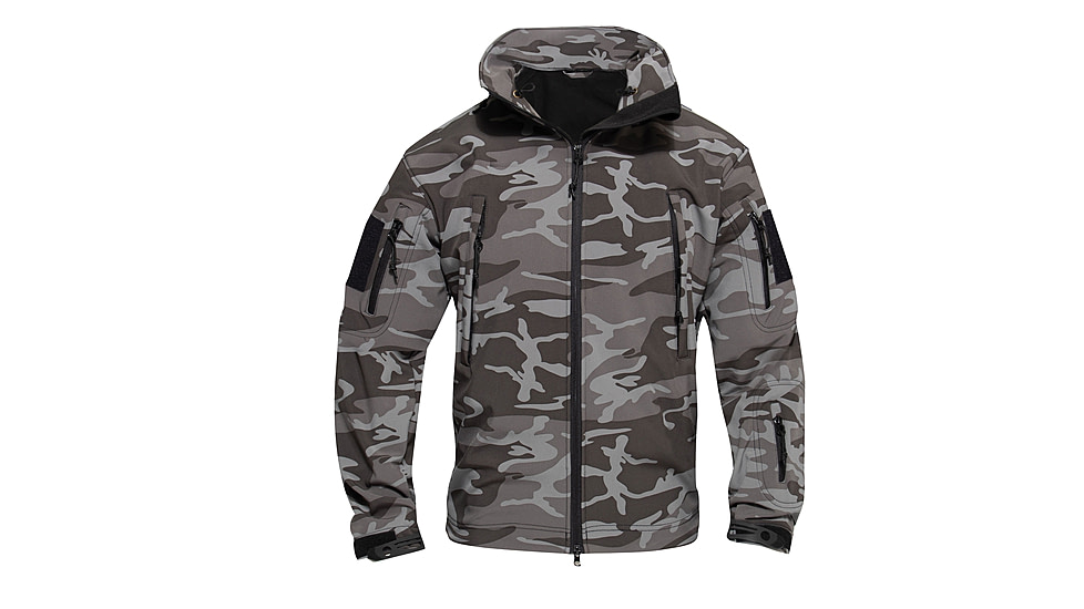 Rothco Special Ops Soft Shell Jacket - Mens, Black Camo, Medium, 97675-BlackCamo-M