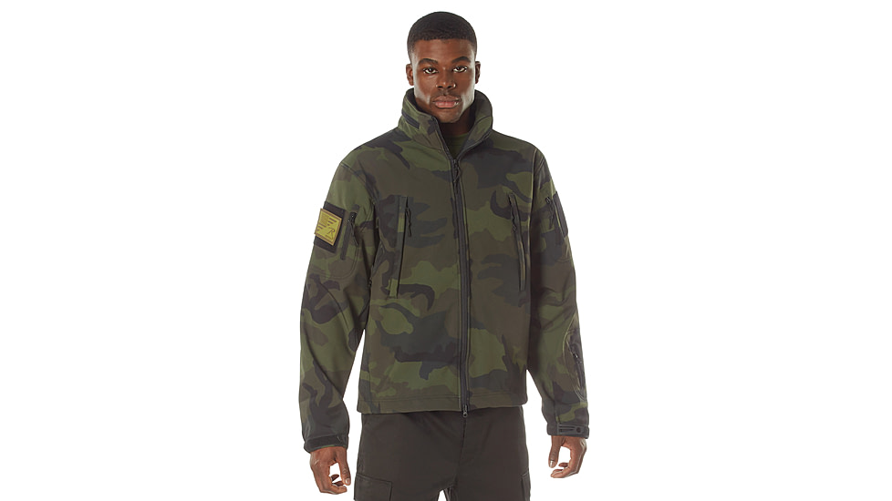 Rothco Special Ops Soft Shell Jacket - Men's, S, Camo, 12055-MidnightWoodlandCamo-S