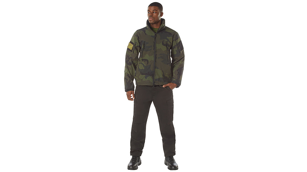 Rothco Special Ops Soft Shell Jacket - Men's, S, Camo, 12055-MidnightWoodlandCamo-S
