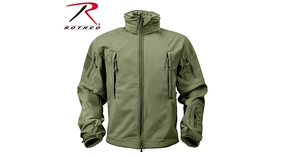 Rothco Special Ops Soft Shell Jacket - Men's, S, Camo, 12055-MidnightWoodlandCamo-S