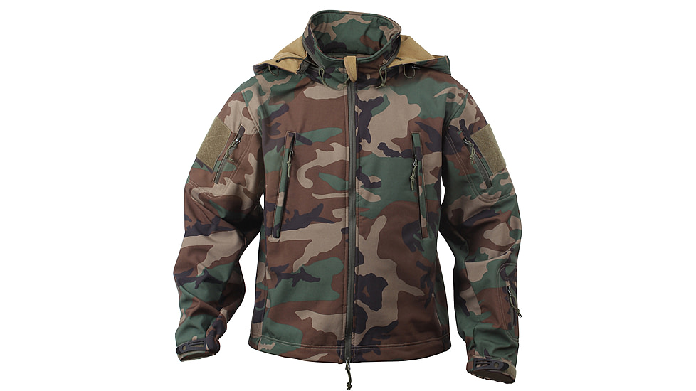 Rothco Special Ops Soft Shell Jacket - Men's, S, Camo, 12055-MidnightWoodlandCamo-S