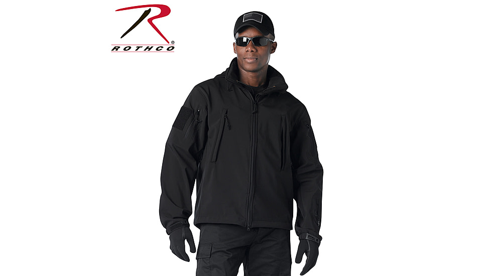 Rothco Special Ops Soft Shell Jacket - Men's, S, Camo, 12055-MidnightWoodlandCamo-S