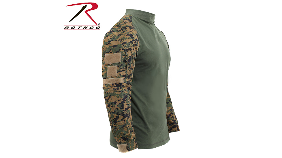 Rothco Tactical Airsoft Combat Shirt, Woodland Digital Camo, Extra Small, 45030-WoodlandDigitalCamo-XS