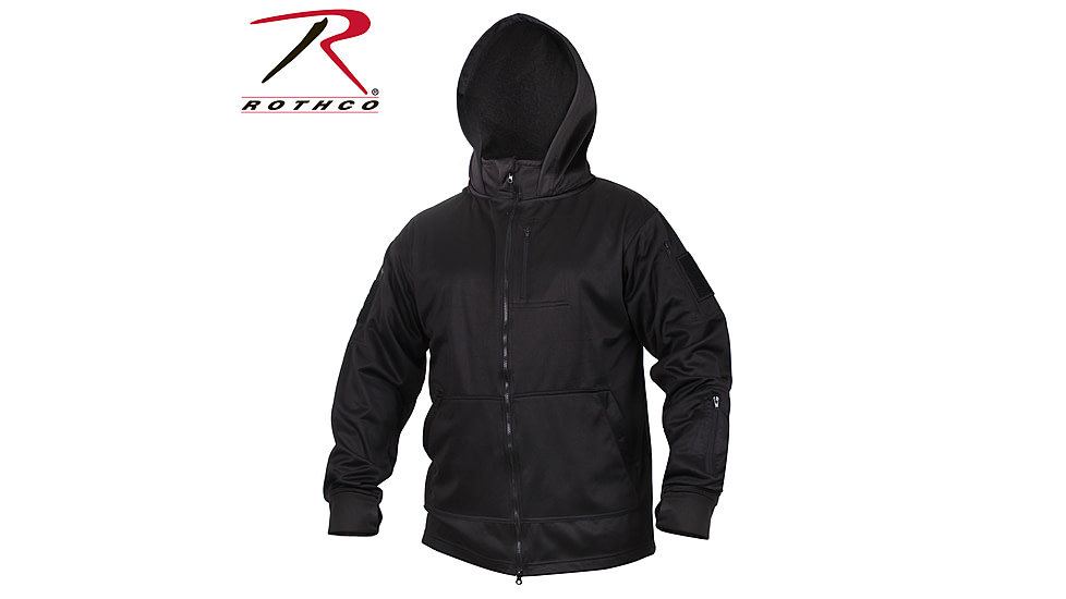 Rothco Tactical Zip Up Hoodie, Black, Small, 2507-Black-S