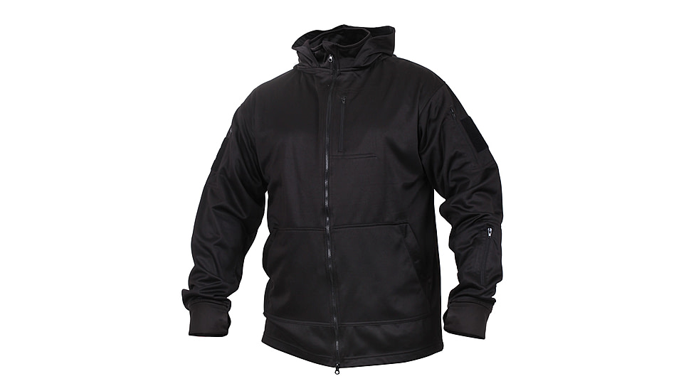 Rothco Tactical Zip Up Hoodie, Black, Small, 2507-Black-S