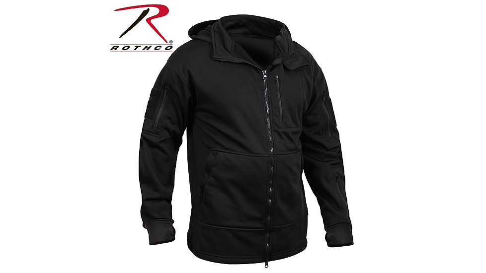 Rothco Tactical Zip Up Hoodie, Black, Small, 2507-Black-S