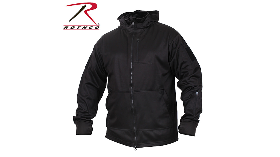 Rothco Tactical Zip Up Hoodie, Black, Small, 2507-Black-S