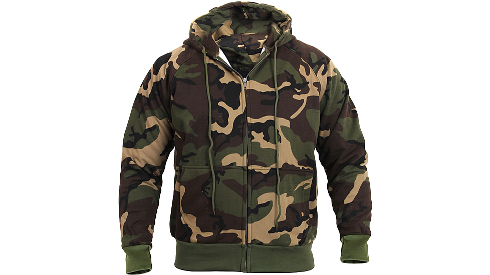 Rothco Thermal Lined Hooded Sweatshirt - Mens, Medium, Woodland Camo, 6262-225