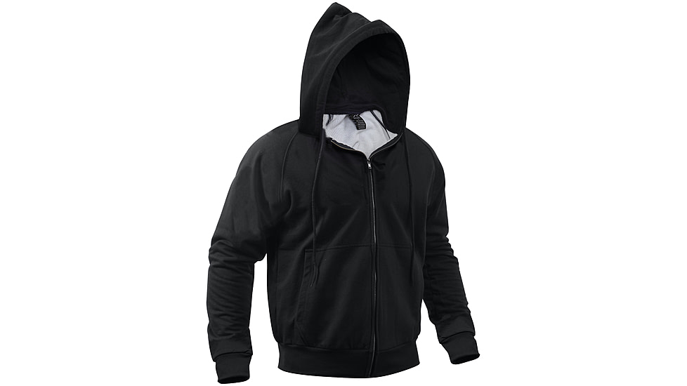 Rothco Thermal Lined Hooded Sweatshirt - Mens, Extra Large, Black, 6260-018