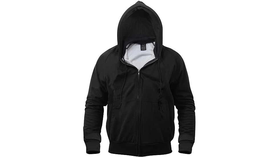 Rothco Thermal Lined Hooded Sweatshirt - Mens, Extra Large, Black, 6260-018