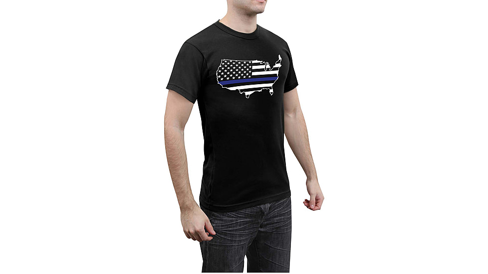 Rothco Thin Blue Line America Map T-Shirt - Mens, Small, 1851-S