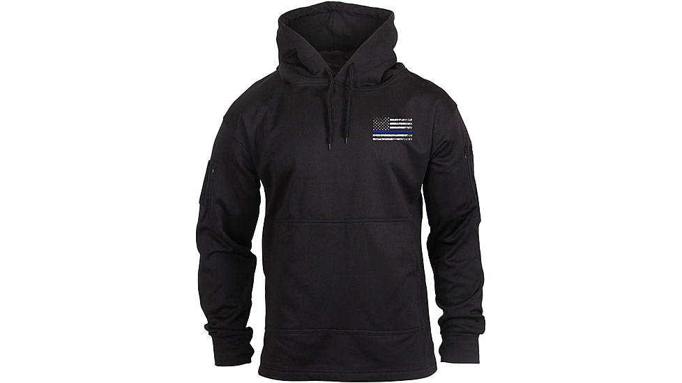 Rothco Thin Blue Line Concealed Carry Hoodie, Black, Small, 52071-Black-S