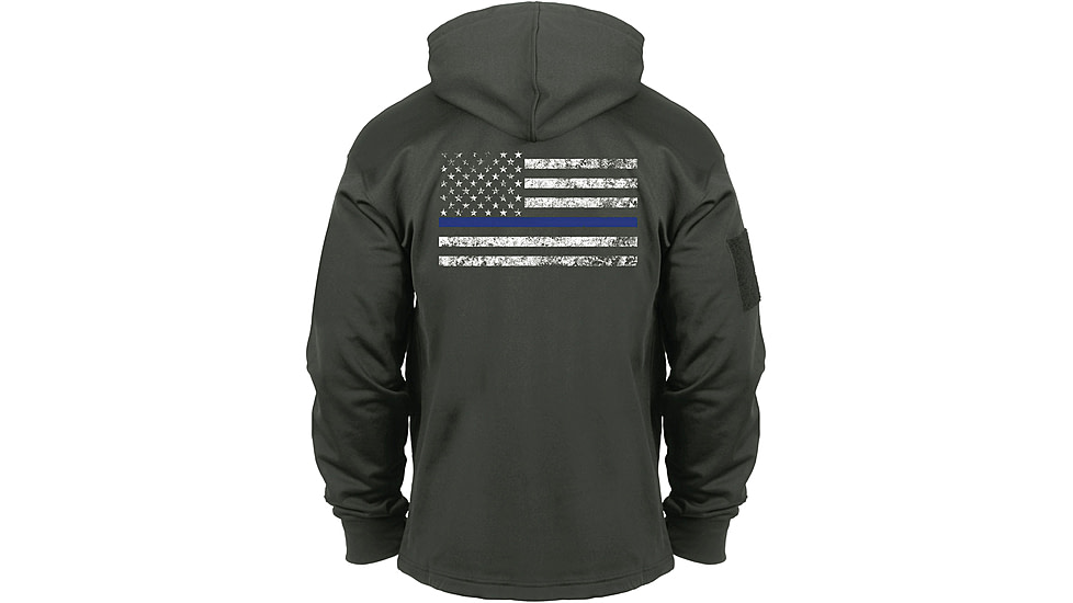Rothco Thin Blue Line Concealed Carry Hoodie, Grey, XL, 52075-Grey-XL